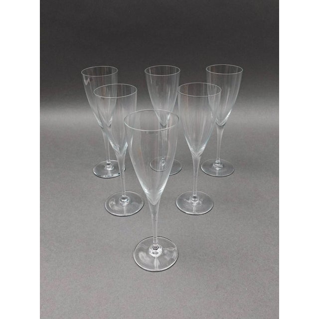 Contemporary Late 20th Century Baccarat Crystal France Dom Perignon Port Wine Glasses- Set of 6 For Sale - Image 3 of 8