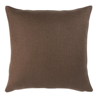 Schumacher Franc Linen 20" Pillow In Chocolate For Sale