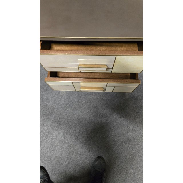 Bedside Table in Walnut and Stone-Effect Glass from Justfurnituress SRL For Sale - Image 16 of 18