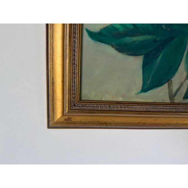 1970s Vintage Floral Still Life - White Blossoms Oil on Canvas Painting – Framed For Sale - Image 11 of 12