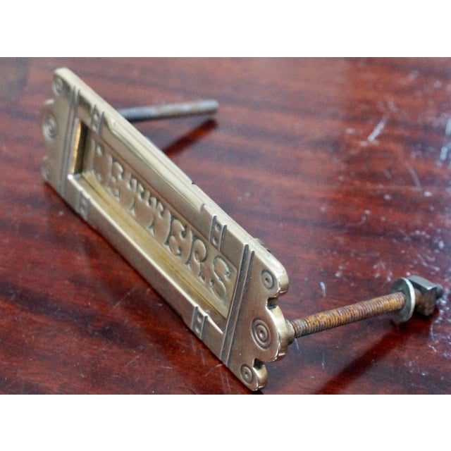 Small Edwardian Brass Letter Box, 1910 For Sale - Image 3 of 6