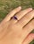 The 93rd Avenue: Contemporary Checkerboard Cut Elongated Amethyst and Natural Diamond Halo Ring in Rose Gold For Sale - Image 11 of 11