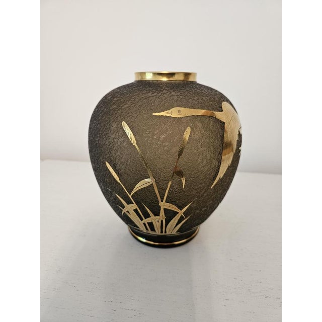 Vase in Gilded Etched Glass by Alfred Taube, Germany, 1960s For Sale - Image 12 of 12