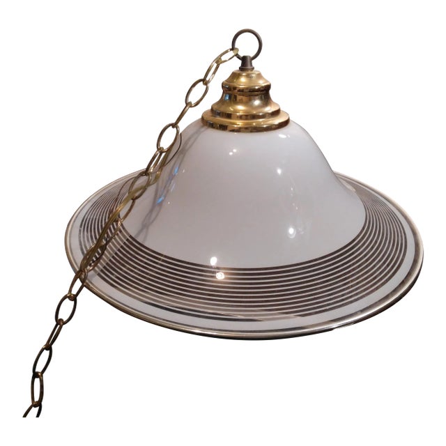 1980's Post Modern Brass and Acrylic Pendant For Sale