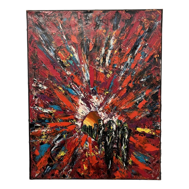 M. Thomas, Libération, 1959, Oil on Canvas For Sale