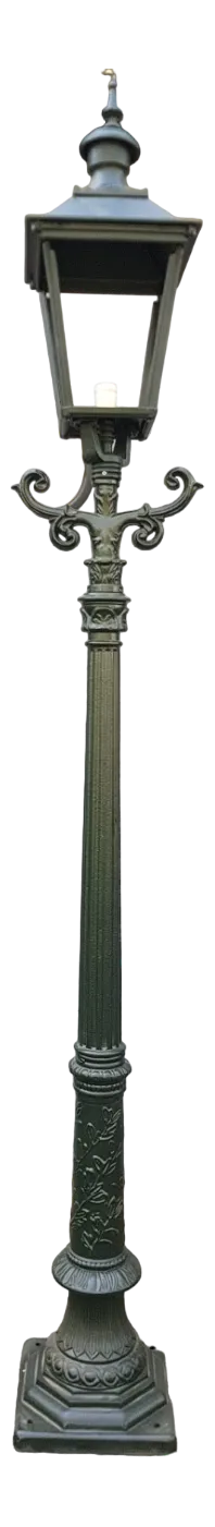 Cast Iron Lamp Post Romantica with Square Cast Iron Lantern