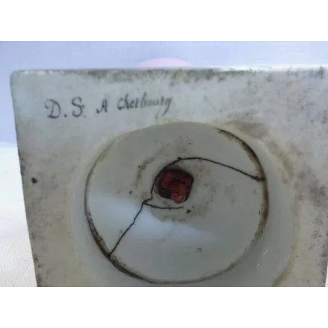 A fine and rare early 19th c. Paris porcelain urn with sophisticated ring handles and pearl accents to base and top....