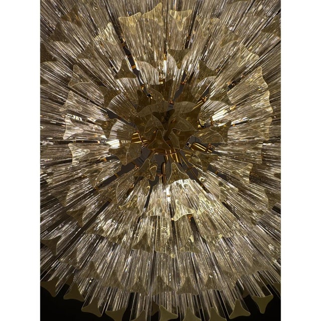 Murano Glass Chandelier with Clear Triedo Glass by Simoeng For Sale - Image 4 of 12