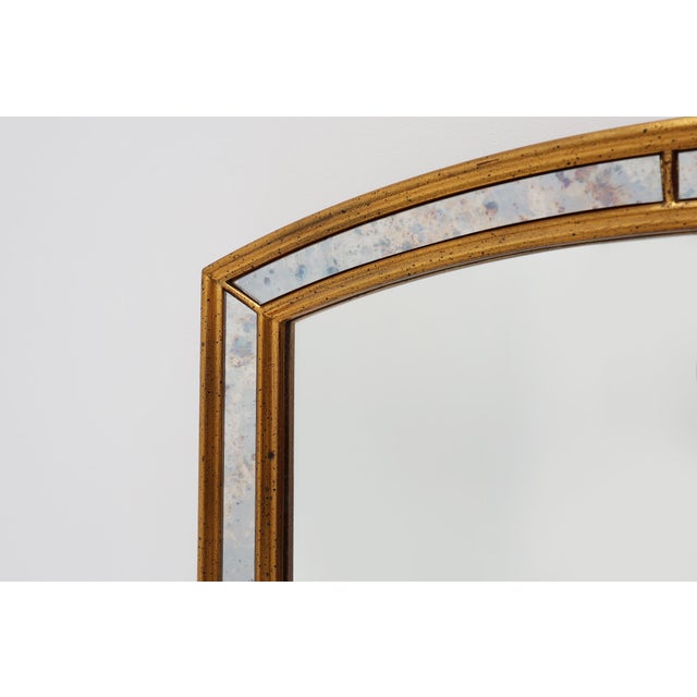 Gold Mirror with Marbled Fume Glass Side Panels in Gilded Wooden Frame from Deknudt, 1970s For Sale - Image 8 of 12