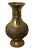 This vintage solid brass urn is a decorative piece of Chinoiserie, featuring a bulbous body with a flared rim and pedestal...