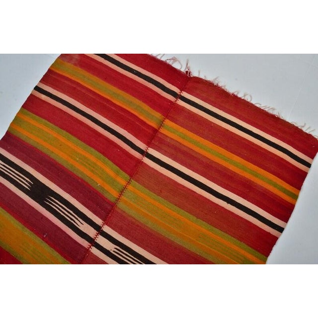 Turkish Vintage Antique Stripe Kilim Rug For Sale - Image 3 of 10