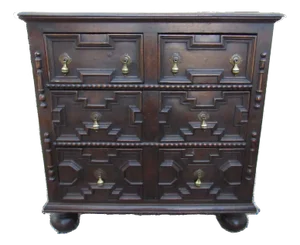 Antique English Oak Paneled Chest of Drawers