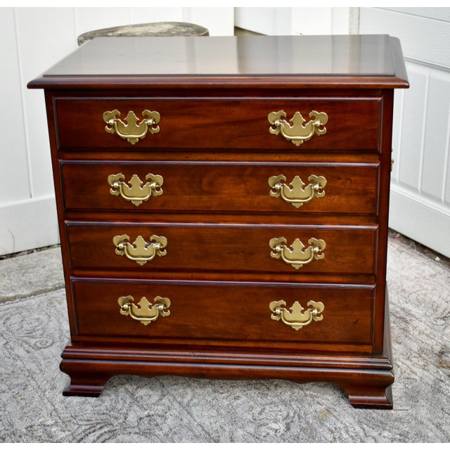 Vintage Small Four Drawer Traditional Style Solid Cherry Bachelors Chest For Sale - Image 12 of 12