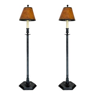 Vintage Maitland Smith Regency Bronze Table Lamps - a Pair For Sale