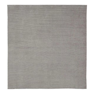 Large Modern Striped Designed Rug in Hand-Knotted With Wool in Creamy-Beige Tones For Sale