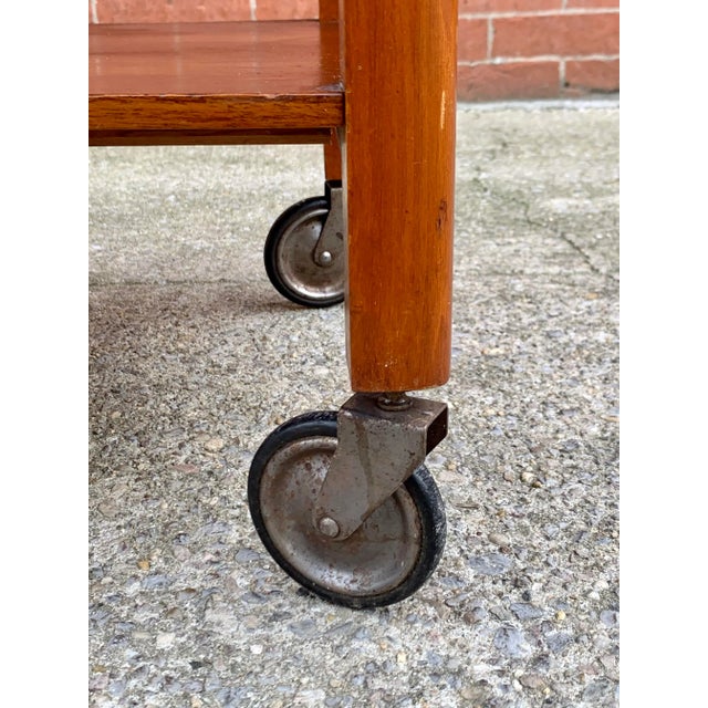 Brown Art Deco Serving Trolley Cart 1940s For Sale - Image 8 of 11