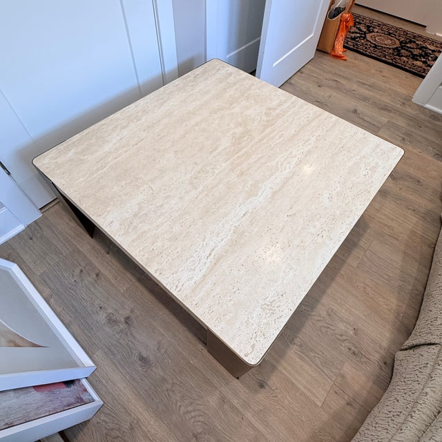Uttermost Caress Travertine Coffee Table For Sale - Image 9 of 9
