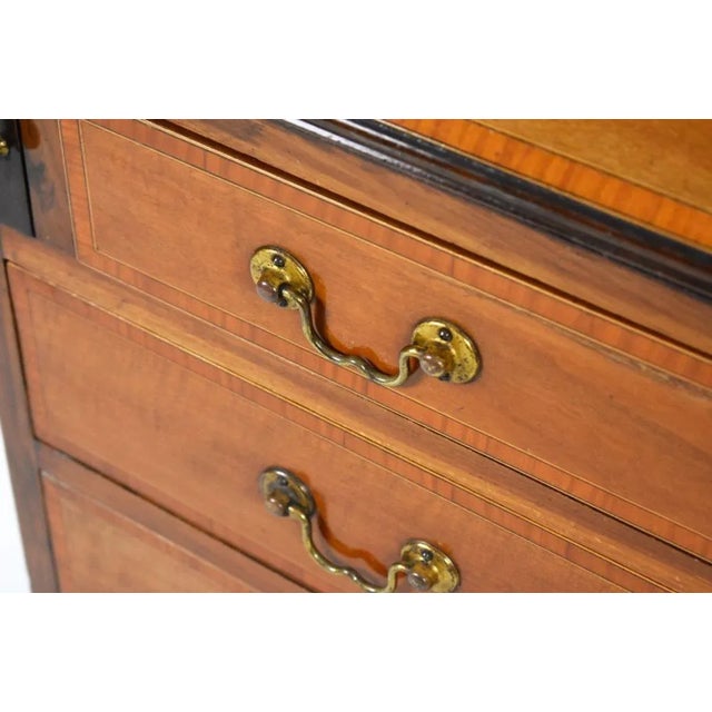 Brown Edwardian Bureau with Bookcase in Mahogany, 1901 For Sale - Image 8 of 9