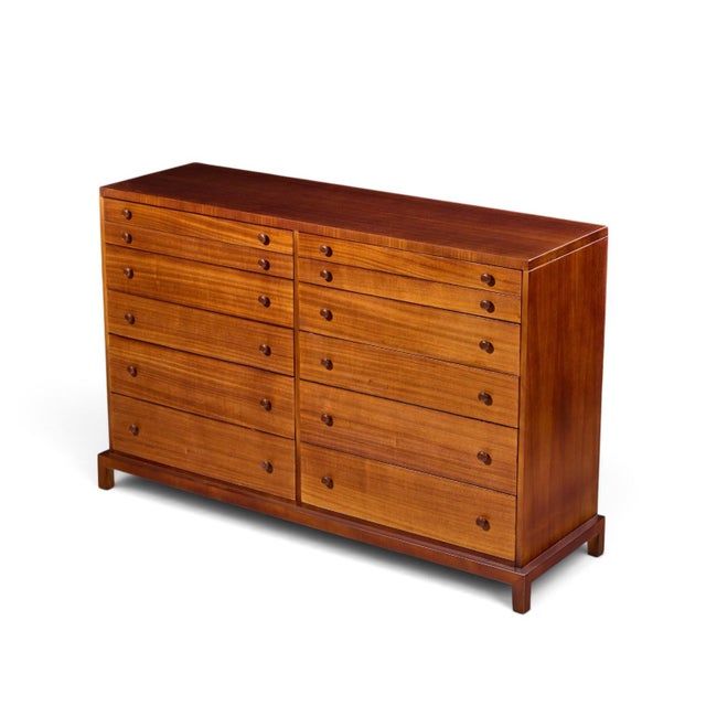 Brown Robsjohn Gibbings for Widdicomb Mid Century Mahogany 12-Drawer Dresser For Sale - Image 8 of 9