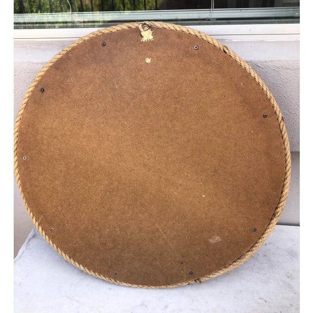 1960s Mid-Century Round Rope Mirror Adrien Audoux and Frida Minet For Sale - Image 5 of 6