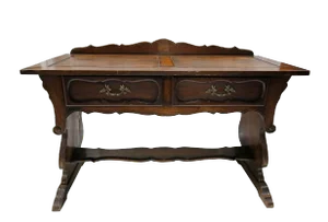 Antique Wooden Table With Two Drawers