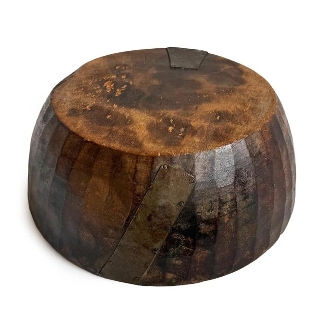 Wood Vintage Wood India Teak Bowl For Sale - Image 7 of 9