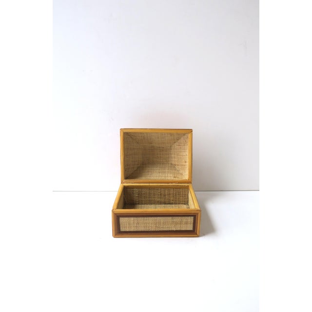 Tan Wicker Linen Jewelry Box For Sale - Image 8 of 12