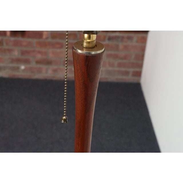 Vintage Scandinavian Sculptural Solid Teak and Brass Floor Lamp For Sale - Image 12 of 18