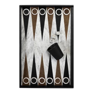 Gilles Caffier Backgammon Board With a Box of Accessories For Sale