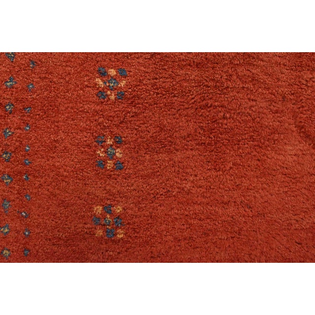 Gabbeh Rug 8’2” X 10’5” Red Wool Vintage Hand-Knotted Oriental Carpet For Sale - Image 10 of 15