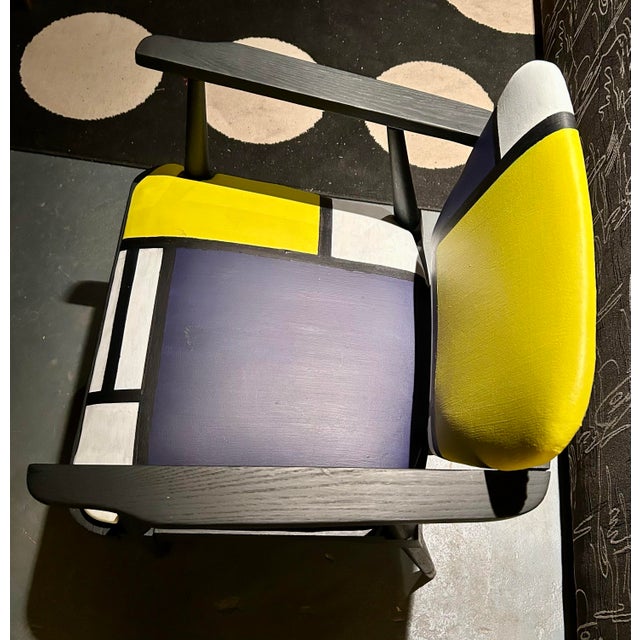 Black 1950s Mondrian-Esque Armchair For Sale - Image 8 of 8