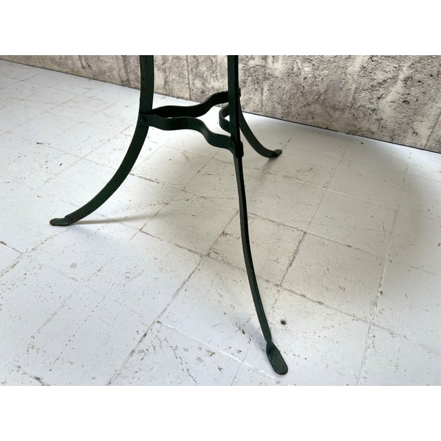 Forest Green Metal Gueridon Garden Table, 1950s For Sale - Image 6 of 7