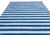 Sky Blue Handmade Cotton Striped Rug, Blue, White and Orange Striped Dhurrie - 6'x9' For Sale - Image 8 of 10