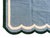Handmade Woolen Scalloped Rug, Blue With Cream and Forest Green Border - 6'x9' For Sale - Image 10 of 10