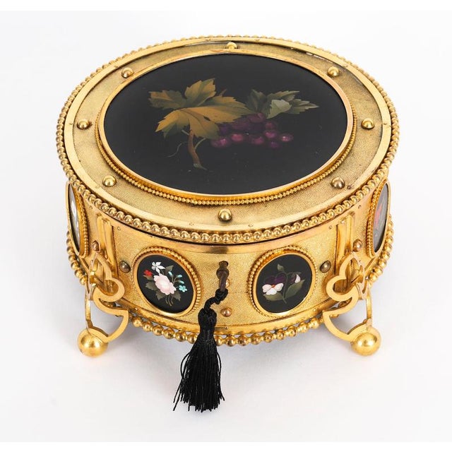 Antique Italian Ormolu and Pietra Dura Jewellery Casket, 1800s For Sale - Image 12 of 16