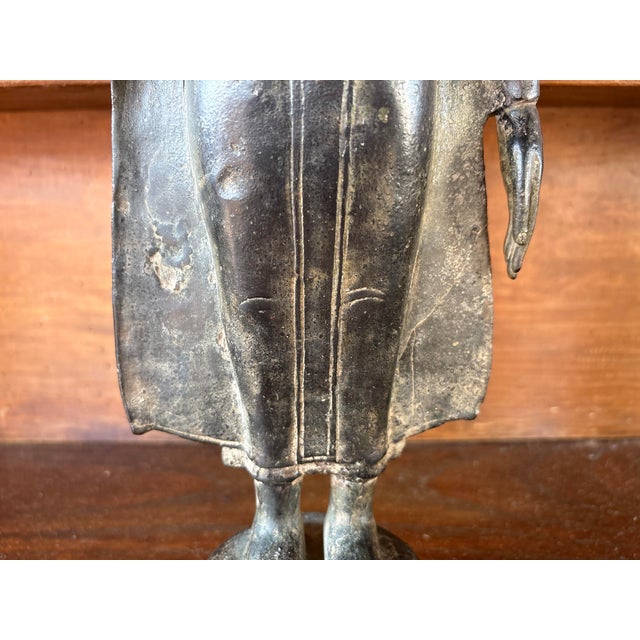 Metal Burmese Artist, Mandalay Style Standing Buddha, Early 20th Century, Bronze For Sale - Image 7 of 15