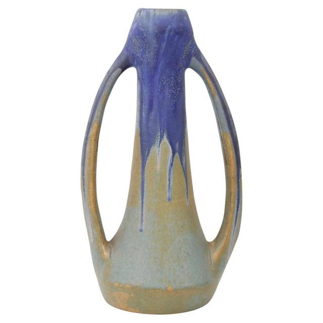 Antique French Art Nouveau Drip Glaze Stoneware Vase by Gilbert Méténier, 1910 For Sale - Image 12 of 12