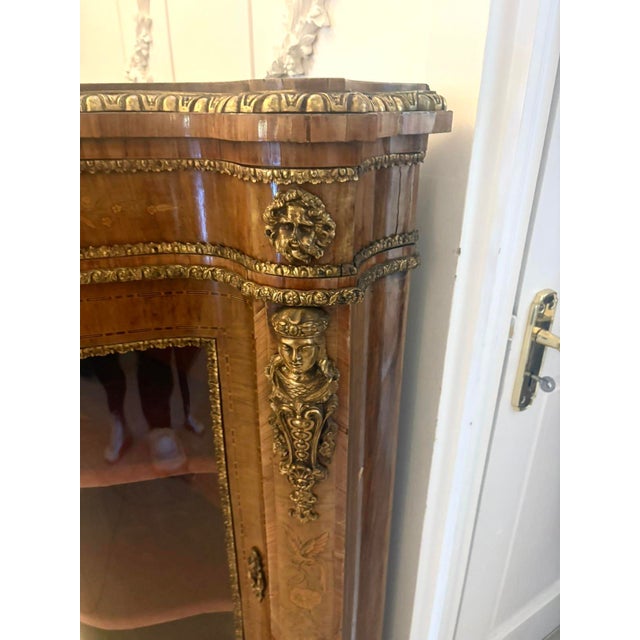 Antique Serpentine Marquetry 4-Door Credenza, 1860s For Sale - Image 10 of 18