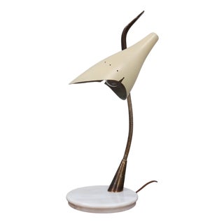 Italian Brass and Marble Table Lamp by Oscar Torlasco for Lumen, 1950s For Sale