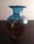 This is a STUNNING Robert Held Canada Handpainted California Poppy Pattern Blue Stretch Art Glass 5" Bud Vase. Procured at...