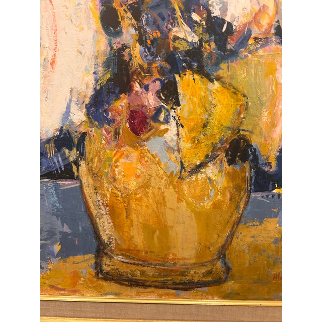 Mid 20th Century Alain Rousseau Painting of Flowers in a Vase For Sale - Image 5 of 8