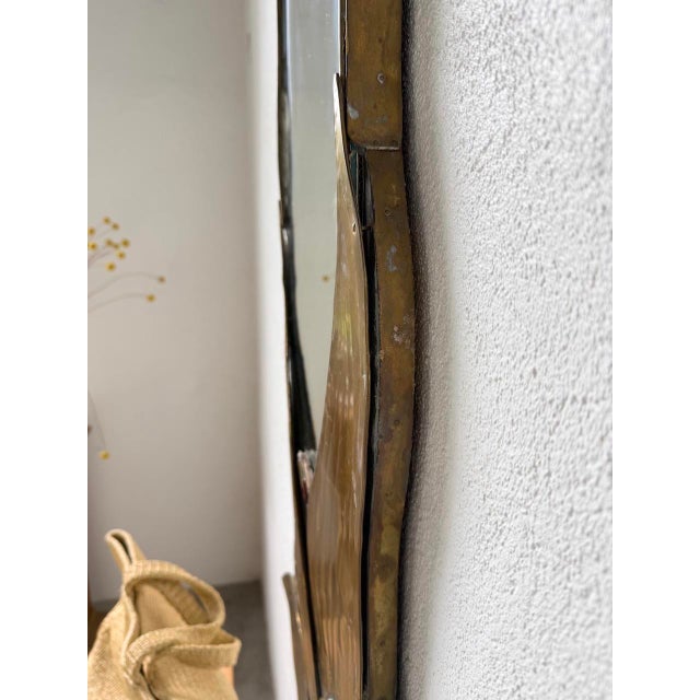 Oval Brass Flower Mirror, 1960s For Sale - Image 13 of 18