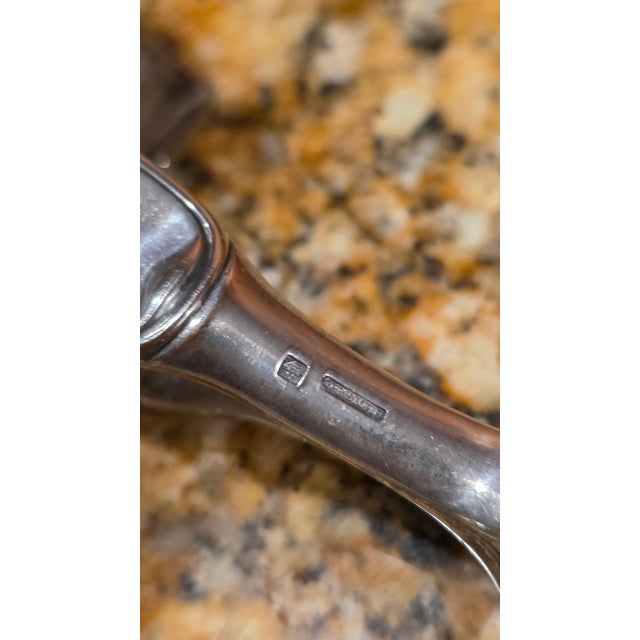 Christofle Antique French Christofle Silver-Plated Fluted Asparagus & Pastry Tongs For Sale - Image 4 of 6