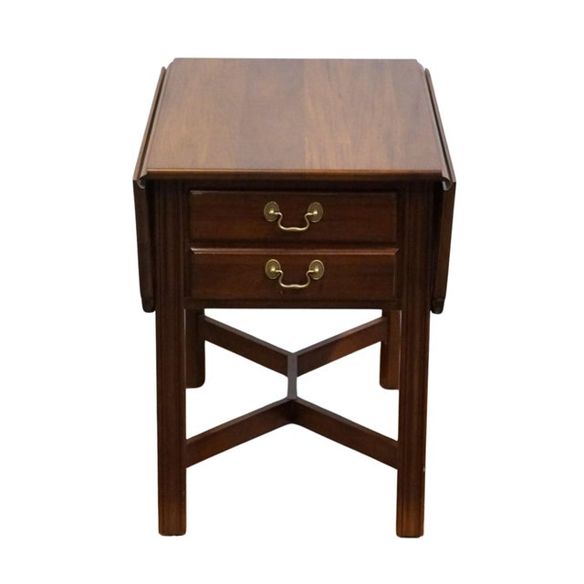 Traditional Jamestown Sterling Solid Mahogany Traditional Style 18" Pembroke Drop Leaf Accent End Table For Sale - Image 3 of 16