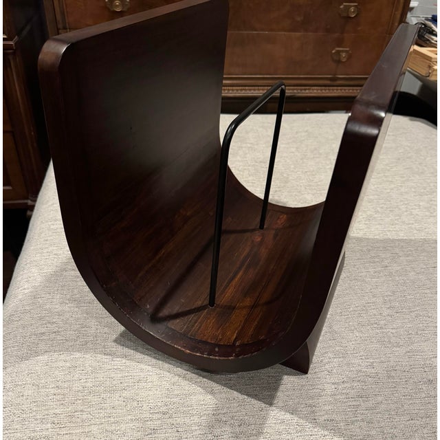 Wood Frontgate ModernVintage Teak U-Shaped Magazine Holder For Sale - Image 7 of 11