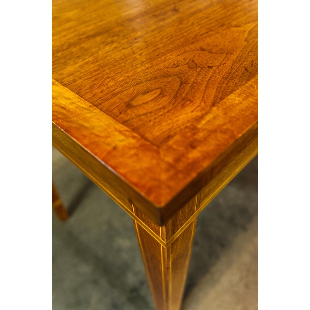 Late 20th Century Edwardian Style Walnut Side Tables a Pair For Sale - Image 5 of 6