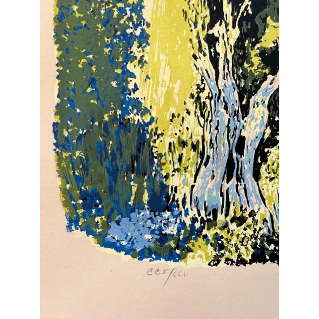 Mid 20th Century 'Elijah and the Chariot' or 'Fire Chariot' Signed Framed Lithograph by Reuven Rubin For Sale - Image 10 of 12