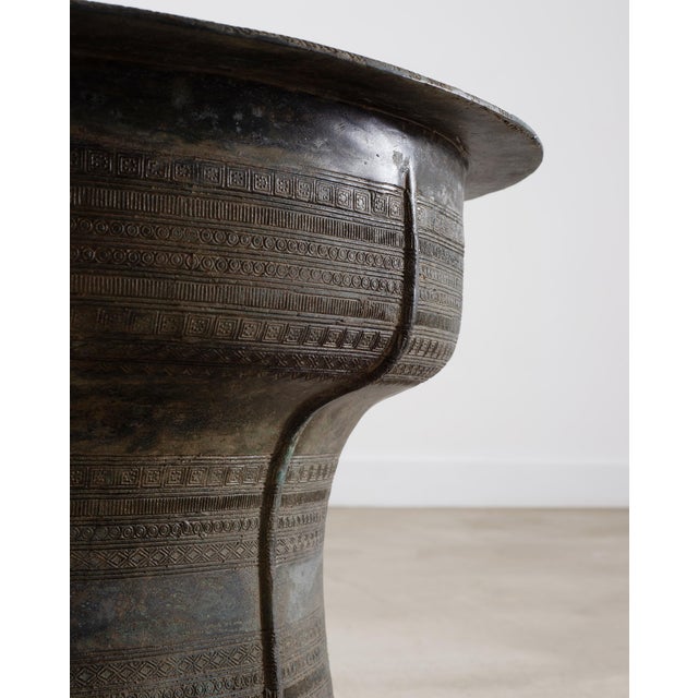 Southeast Asian Bronze Elephant Rain Drum Drinks Table 2 Ft For Sale - Image 14 of 18