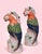 Mid-Century Modern Mid 20th century Chinoiserie Hand Painted Parrots in the Style of Herend - A Pair For Sale - Image 3 of 6