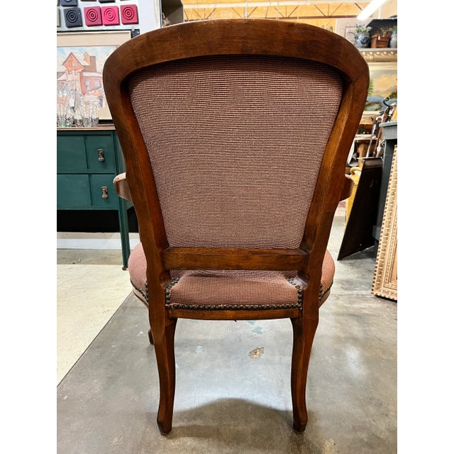 Early 20th Century Antique French Style Needlepoint Arm Chair For Sale - Image 5 of 9